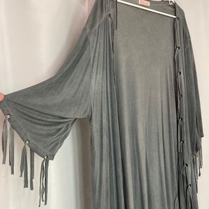 Blush gray duster